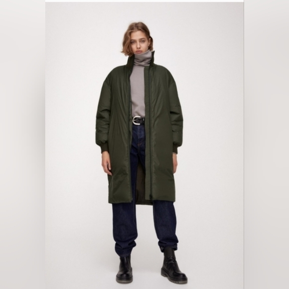 Zara Jackets & Blazers - Zara Olive Green Water resistant Parka